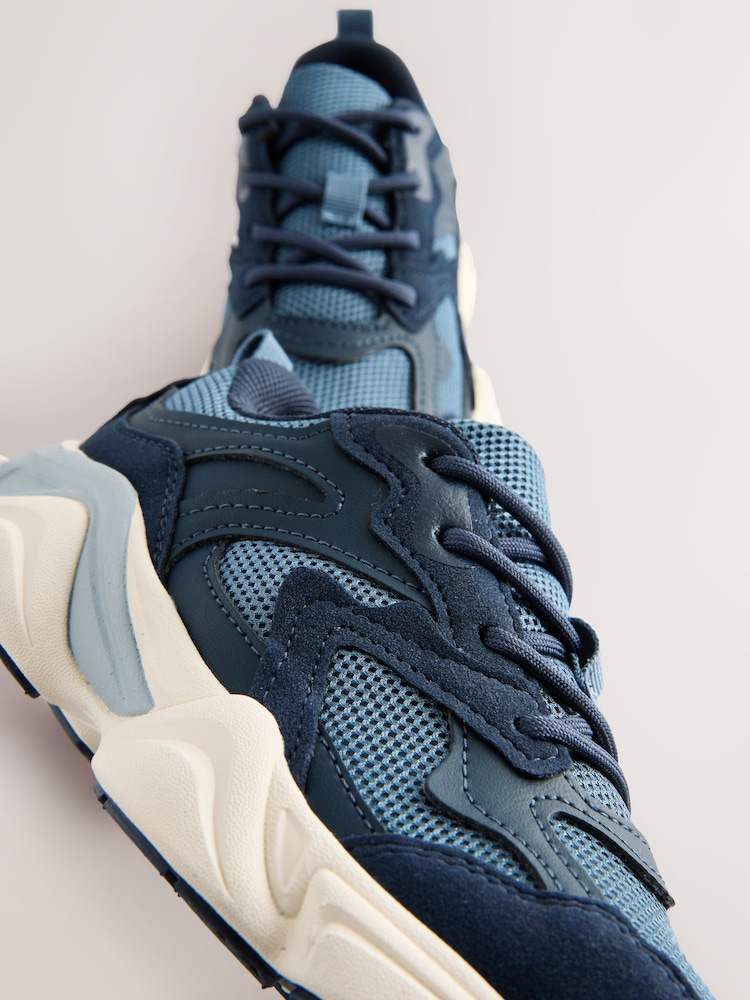 Blue Standard Fit (F) Lace Up Trainers - Image 4 of 5