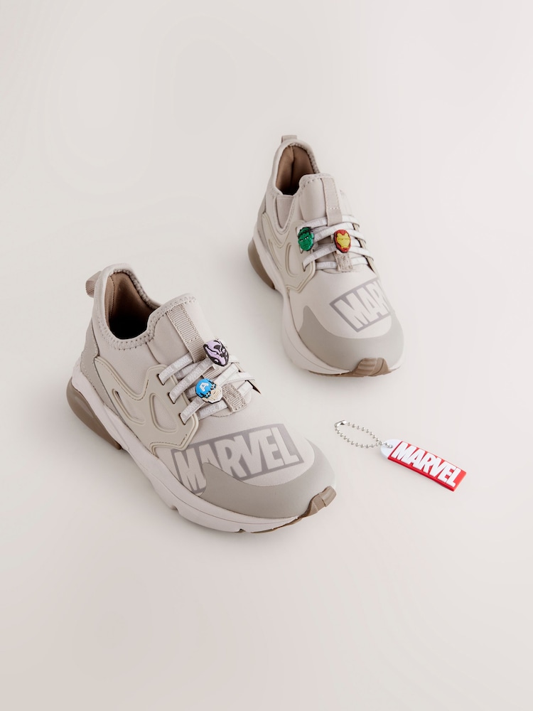 Neutral Marvel Elastic Lace Trainers - Image 2 of 6