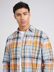 U.S. Polo Assn. Linen Blend Check Camisas masculinas de - Imagem 2 de 7