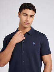 U.S. Polo Assn. Blue Mens Regular Fit Twill Short Sleeve Shirt - Image 2 of 7