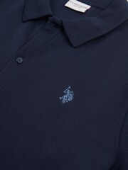 U.S. Polo Assn. Blue Mens Regular Fit Twill Short Sleeve Shirt - Image 7 of 7