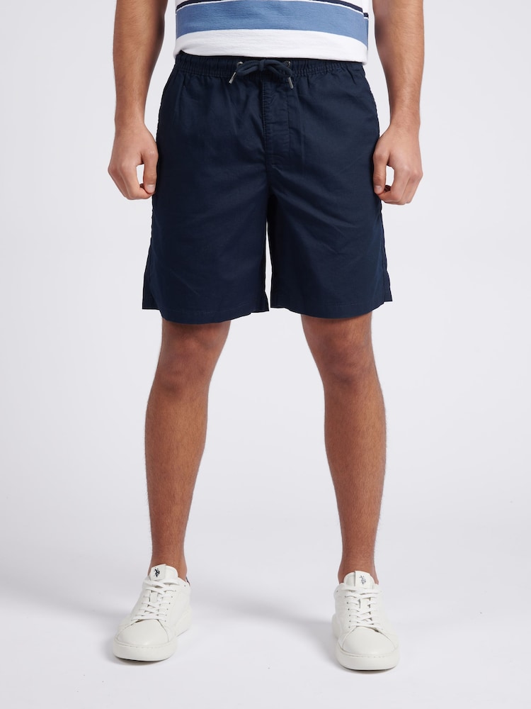 U.S. Polo Assn. Blue Mens Linen Blend Deck Shorts - Image 1 of 8
