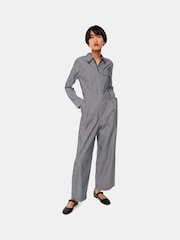 Whistles Julia Stripe Black Boilersuit - Image 1 of 5