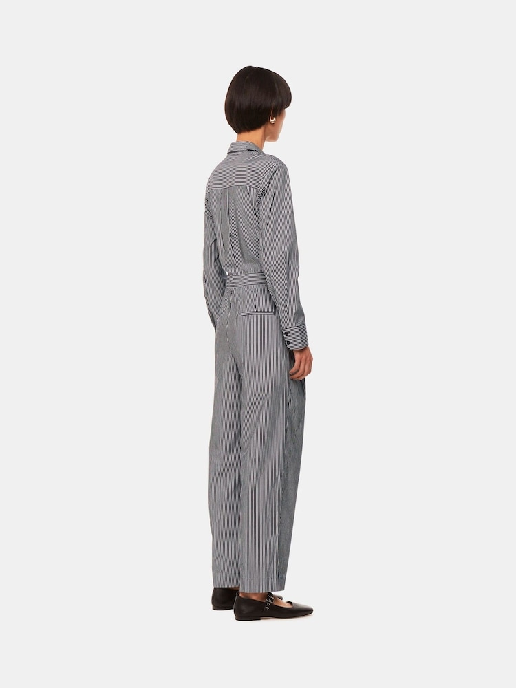 Whistles Julia Stripe Black Boilersuit - Image 2 of 5