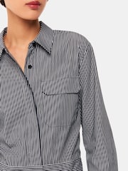 Whistles Julia Stripe Black Boilersuit - Image 3 of 5