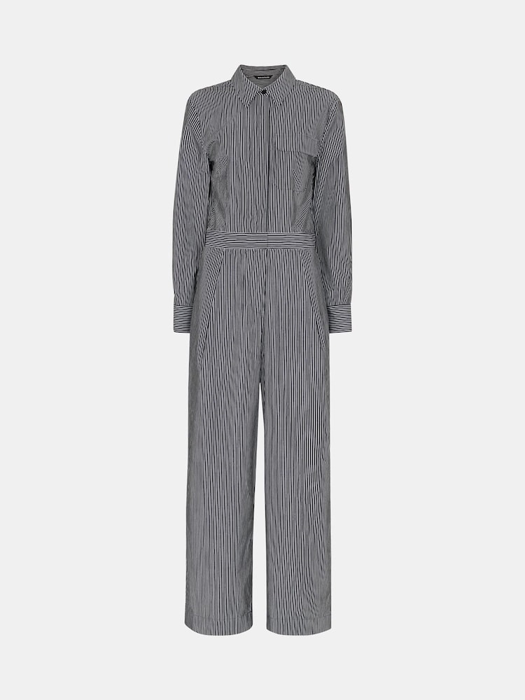 Whistles Julia Stripe Black Boilersuit - Image 5 of 5