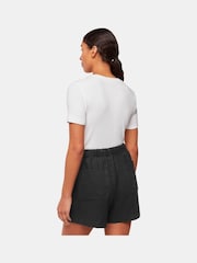 Whistles Black Petite 100% Cotton Elasticated Shorts - Image 2 of 5