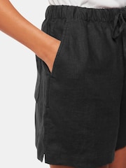 Whistles Black Petite 100% Cotton Elasticated Shorts - Image 4 of 5