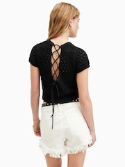 AllSaints Black Lock Slub Jumper - Image 2 of 6