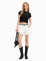 AllSaints Black Lock Slub Jumper - Image 4 of 6