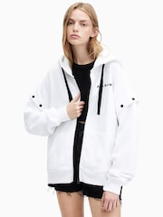 AllSaints White Access Amphia Hoodie - Image 1 of 8