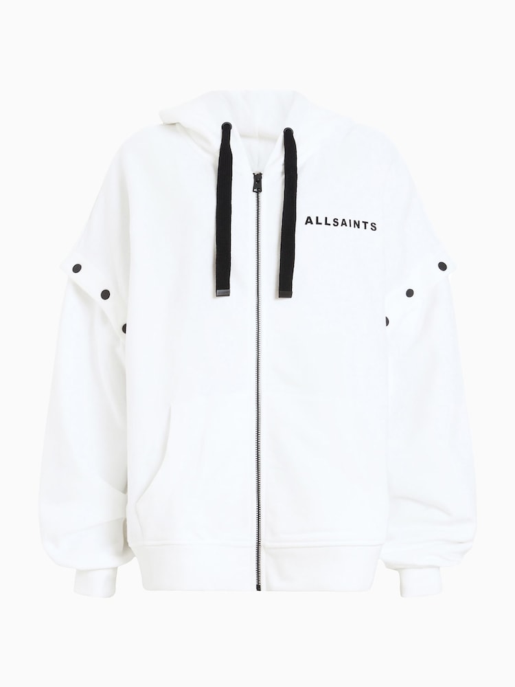 AllSaints White Access Amphia Hoodie - Image 8 of 8
