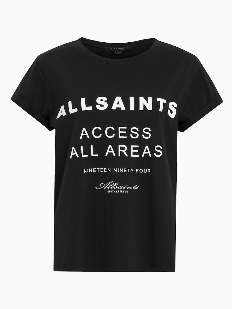 AllSaints Black 100% Cotton Tour Anna T-Shirt - Image 6 of 6