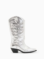 AllSaints Silver Dolly Boots - Image 4 of 8