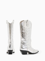 AllSaints Silver Dolly Boots - Image 6 of 8
