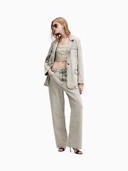 AllSaints Grey Ever Denim Blazer - Image 3 of 7