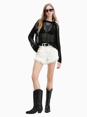 AllSaints Black Paloma Crew Neck Jumpers - Image 6 of 7