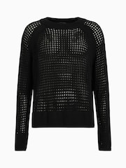 AllSaints Black Paloma Crew Neck Jumpers - Image 7 of 7