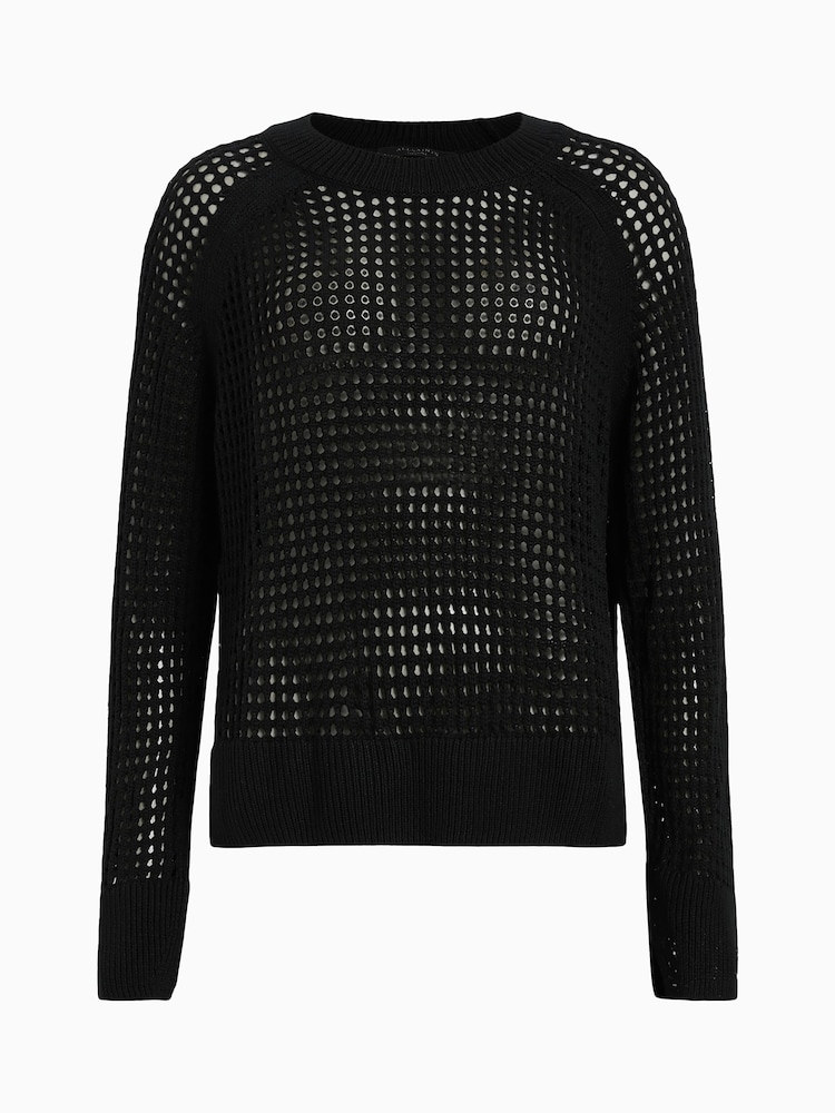 AllSaints Black Paloma Crew Neck Jumpers - Image 7 of 7 AllSaints Black Paloma Crew Neck Jumpers - Image 7 of 7