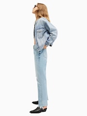 AllSaints Blue Bella Diamond Jacket - Image 5 of 10