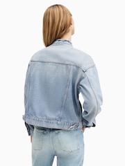 AllSaints Blue Bella Diamond Jacket - Image 8 of 10