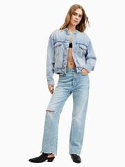 AllSaints Blue Bella Diamond Jacket - Image 9 of 10