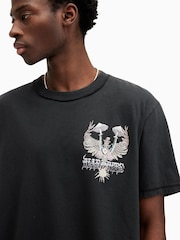 AllSaints Black Strummer Shortsleeve Crew T-Shirt - Image 4 of 7