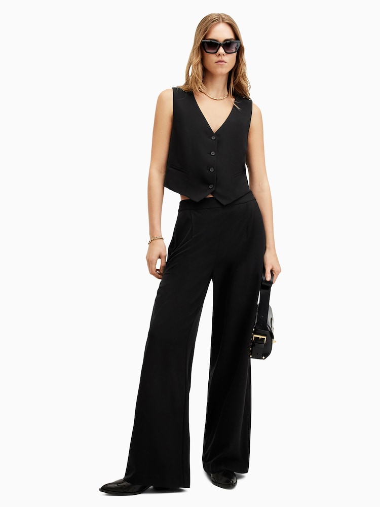 AllSaints Black Aleida Waistcoat - Image 3 of 8