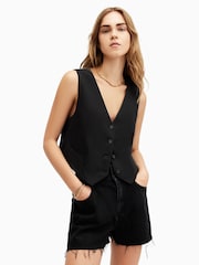 Zwart - AllSaints Aleida Waistcoat - Image 4 of 8