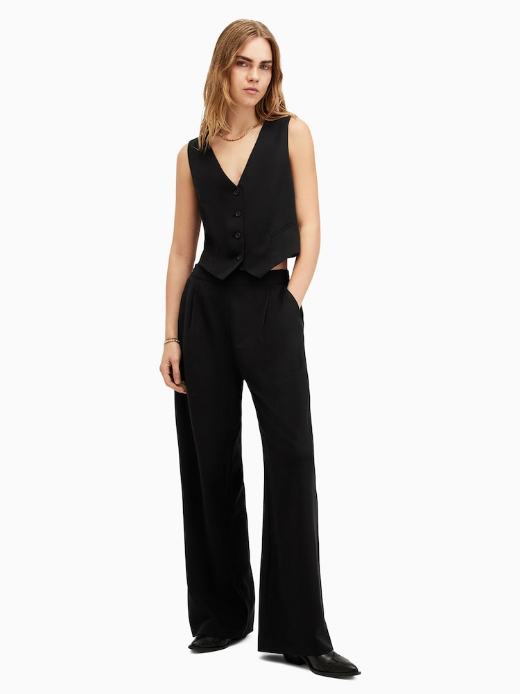 AllSaints Black Aleida Waistcoat - Image 5 of 8