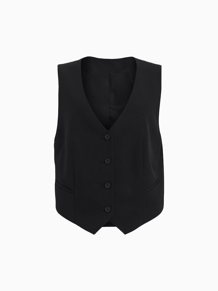 Zwart - AllSaints Aleida Waistcoat - Image 8 of 8