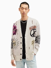 AllSaints White Motive Cardigan - Image 1 of 7