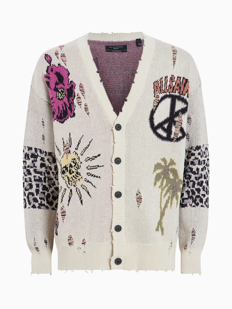 AllSaints White Motive Cardigan - Image 7 of 7