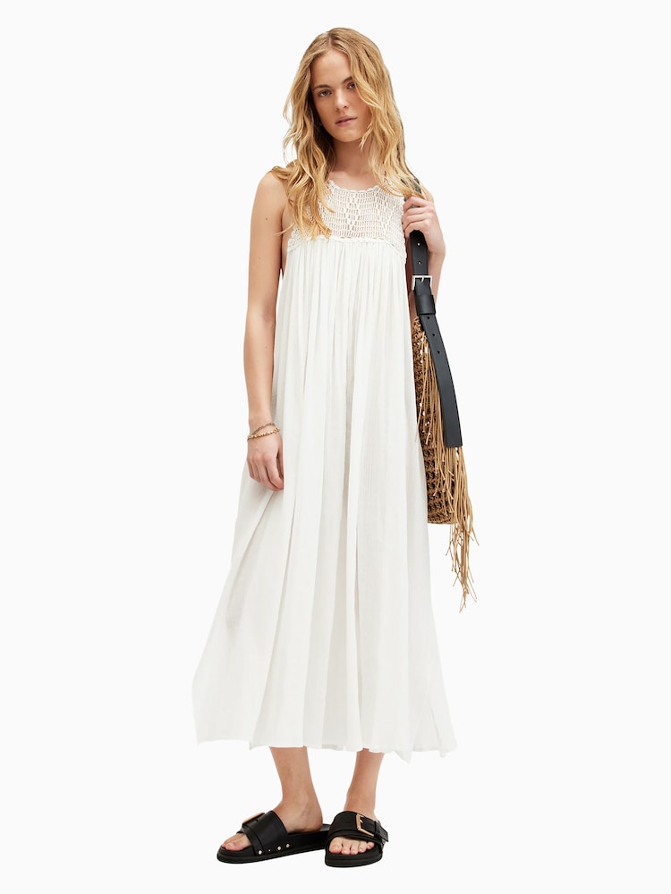 AllSaints White 100% Cotton Corrs Dress - Image 1 of 7