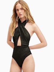 AllSaints Gold Eleanor Swimsuit - Image 1 of 7