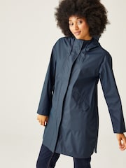 Regatta Blue Truelsa Mid Length Hooded Rain Jacket - Image 1 of 7