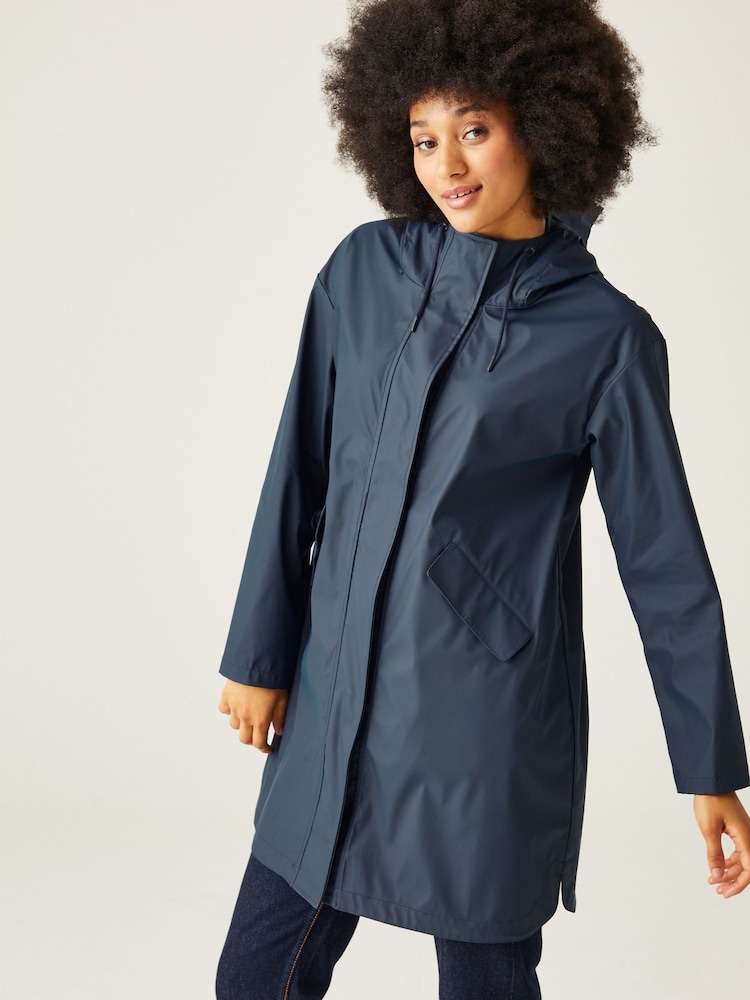 Regatta Blue Truelsa Mid Length Hooded Rain Jacket - Image 1 of 7