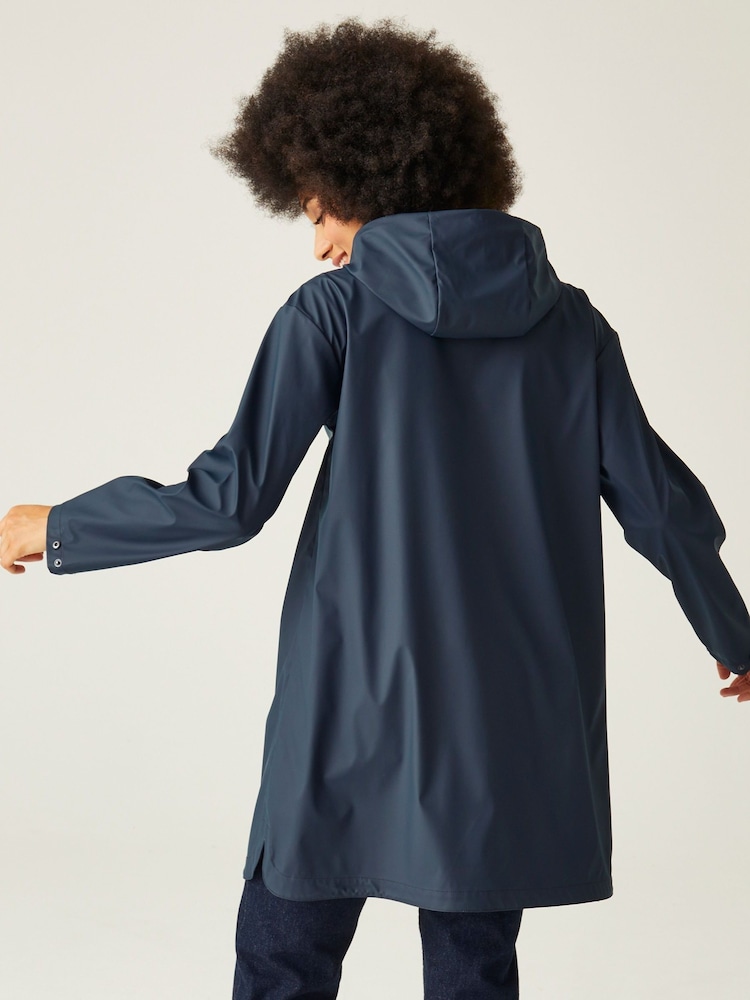 Regatta Blue Truelsa Mid Length Hooded Rain Jacket - Image 2 of 7