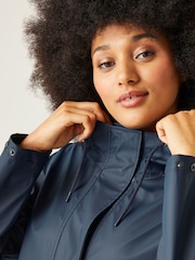 Regatta Blue Truelsa Mid Length Hooded Rain Jacket - Image 4 of 7