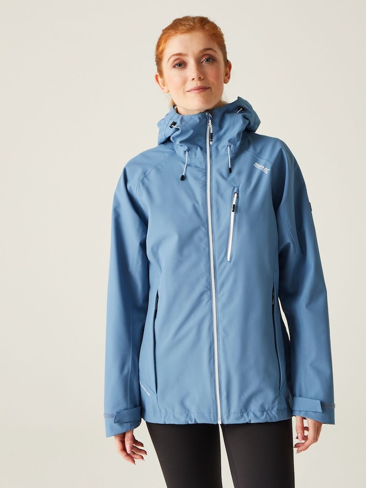 Regatta Blue Light Womens Birchdale Colour Block Waterproof Jacket - Image 1 of 1