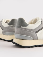 Neutral Grey Standard Fit (F) Elastic Lace Trainers - Image 5 of 5