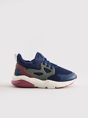 Navy Elastic Lace Trainers - Image 2 of 5