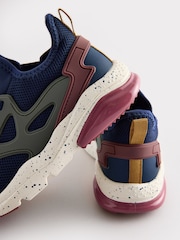Navy Elastic Lace Trainers - Image 4 of 5