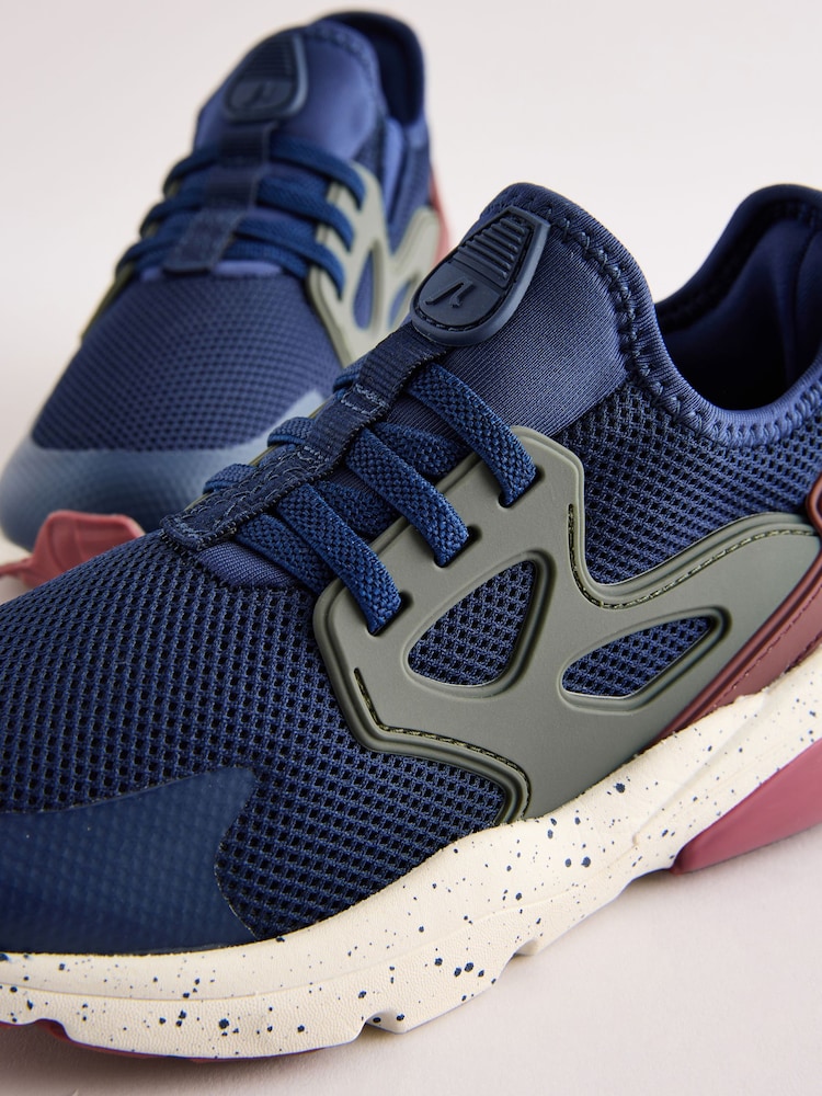 Navy Elastic Lace Trainers - Image 5 of 5
