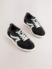 Black Elastic Lace Trainers - Image 1 of 7