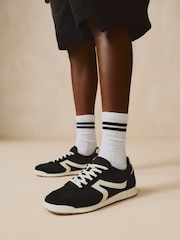 Black Elastic Lace Trainers - Image 2 of 7