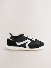 Black Elastic Lace Trainers - Image 4 of 7