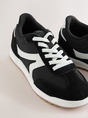 Black Elastic Lace Trainers - Image 6 of 7