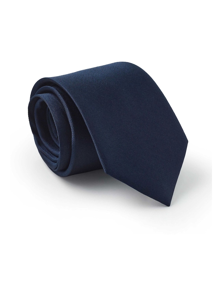 Savile Row Company Navy Blue Twill Pure Silk Tie - Image 1 of 1 Savile Row Company Navy Blue Twill Pure Silk Tie - Image 1 of 1
