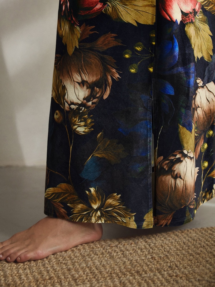 Bloemenprint - Fluwelen slip - Image 4 of 9